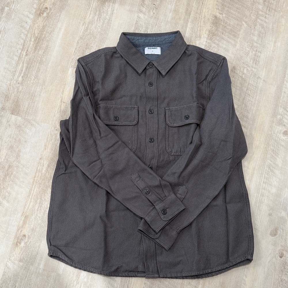 Old Navy Men's Casual Button Down Shirt - Dark Brown